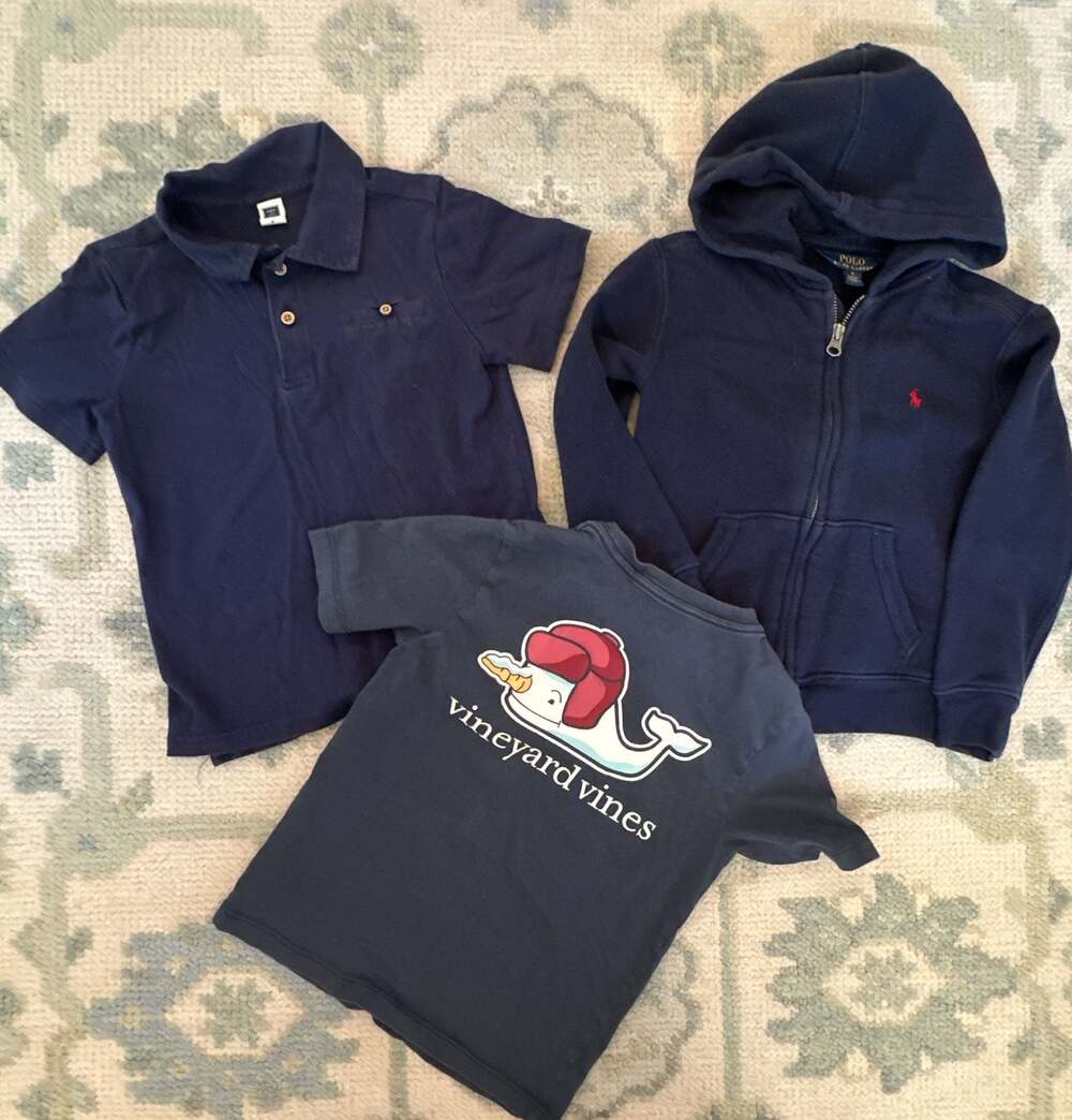 Sz 6 Polo Ralph Lauren Boys Navy Blue Full Zip Hoodie Youth S / 6